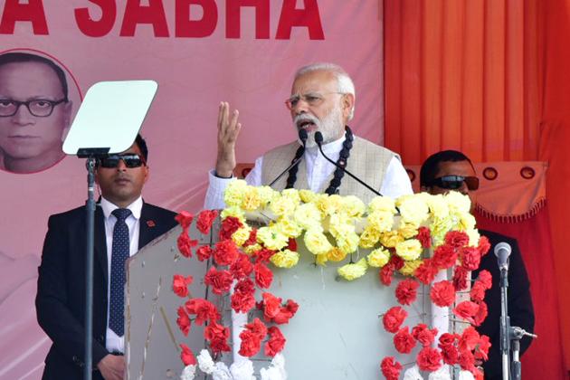 Prime Minister Narendra Modi addresses The International Matua Maha Sammelan and Dharma Sabha at Thakurnagar in North 24 Parganas on February 2. (ANI Photo) Prime Minister Narendra Modi addresses The International Matua Maha Sammelan and Dharma Sabha at Thakurnagar in North 24 Parganas on February 2. (ANI Photo)