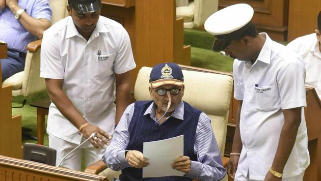 Goa Chief Minister Manohar Parrikar presenting the state Budget in the Legislative Assembly, in Panaji on January 30. (PTI) Goa Chief Minister Manohar Parrikar presenting the state Budget in the Legislative Assembly, in Panaji on January 30. (PTI)