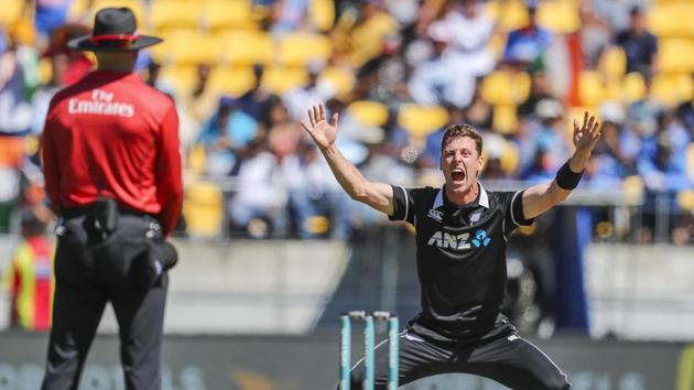 New Zealand's Matt Henry appeals for a wicket. (AP)