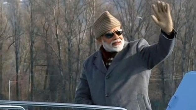 Prime Minister Narendra Modi at Dal Lake in Srinagar, Jammu And Kashmir on February 3.(ANI Photo)