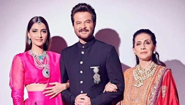 Anil Kapoor with daughter Sonam Kapoor and wife Sunita.