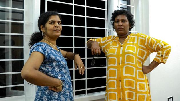 Bindu Ammini (R) and Kanakadurga (L), the two women from Kerala who entered the Ayyappa temple in Sabarimala on January 2. (AFP) Bindu Ammini (R) and Kanakadurga (L), the two women from Kerala who entered the Ayyappa temple in Sabarimala on January 2. (AFP)