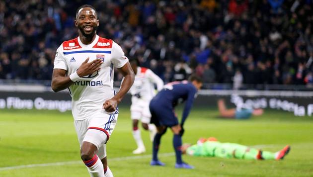 Lyon's Moussa Dembele celebrates scoring their first goal (REUTERS) Lyon's Moussa Dembele celebrates scoring their first goal (REUTERS)