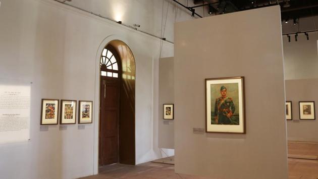 A view of the Popular Prints and the Freedom Struggle room. There are smaller tactile galleries on all floors for the visually impaired, lending a humane touch to the gigantic space and enabling access to these works using touch. There is also a dedicated space for children to engage with the works. Drishyakala by DAG will open to the public on February 5 until July 31, 2019. (Paroma Mukherjee / HT Photo) 