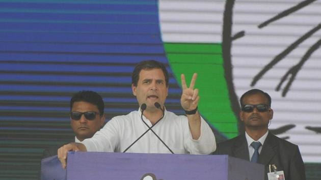 Congress President Rahul Gandhi addressing to crowd during the 'Jan Akanksha Rally' organized by Bihar Congress at Gandhi Maidan in Patna, India, on Sunday, February 3, 2019 (Parwaz Khan /HT PHOTO) Congress President Rahul Gandhi addressing to crowd during the 'Jan Akanksha Rally' organized by Bihar Congress at Gandhi Maidan in Patna, India, on Sunday, February 3, 2019 (Parwaz Khan /HT PHOTO)