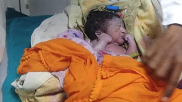 The baby was rushed to the Jhalkaribai hospital, where doctors stated that his condition was normal. (Sourced) The baby was rushed to the Jhalkaribai hospital, where doctors stated that his condition was normal. (Sourced)