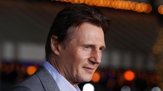 Irish actor Liam Neeson poses at the premiere of his film Non-Stop in Los Angeles.(REUTERS)