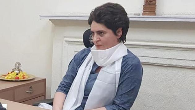 Congress general secretary for Uttar Pradesh east Priyanka Gandhi Vadra at the Congress headquarters in New Delhi on Wednesday. (ANI) Congress general secretary for Uttar Pradesh east Priyanka Gandhi Vadra at the Congress headquarters in New Delhi on Wednesday. (ANI)