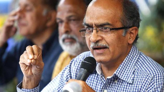 The Supreme Court on Wednesday issued a notice to advocate Prashant Bhushan on the contempt plea filed by attorney general KK Venugopal(Hindustan Times)