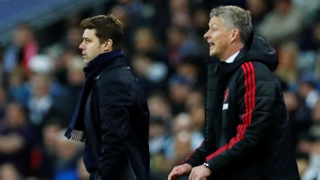 Tottenham manager Mauricio Pochettino looks on as Manchester United interim manager Ole Gunnar Solskjaer reacts (REUTERS) Tottenham manager Mauricio Pochettino looks on as Manchester United interim manager Ole Gunnar Solskjaer reacts (REUTERS)