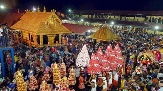 Five judges of the Supreme Court began hearing petitions challenging its verdict that opened the doors of Sabarimala temple to women(PTI)