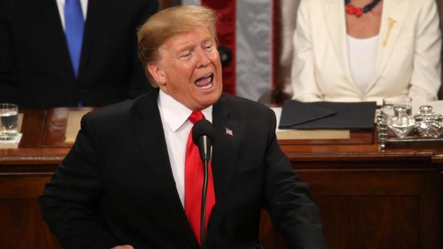 US President Donald Trump delivers his second State of the Union address to a joint session of the US Congress in Washington, February 5, 2019(REUTERS)