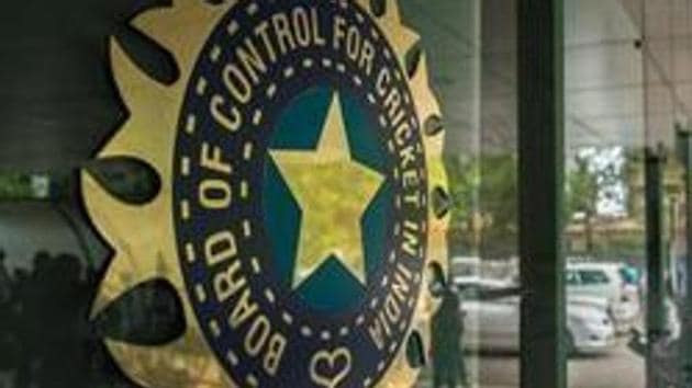 A view of logo of the Board of Control for Cricket in India. (Hindustan Times via Getty Images) A view of logo of the Board of Control for Cricket in India. (Hindustan Times via Getty Images)
