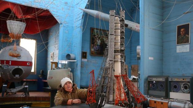 Volkodav said that in opening a space museum in a church, the Soviet authorities’ intention was not necessarily to mock religion. They simply chose a building that could display large exhibits that include a model rocket several metres high. Some, like Volkodav as well as priests and other locals, argue that the creation of the museum in fact saved the church from destruction. (Aleksey Filippov / AFP) Volkodav said that in opening a space museum in a church, the Soviet authorities’ intention was not necessarily to mock religion. They simply chose a building that could display large exhibits that include a model rocket several metres high. Some, like Volkodav as well as priests and other locals, argue that the creation of the museum in fact saved the church from destruction. (Aleksey Filippov / AFP)