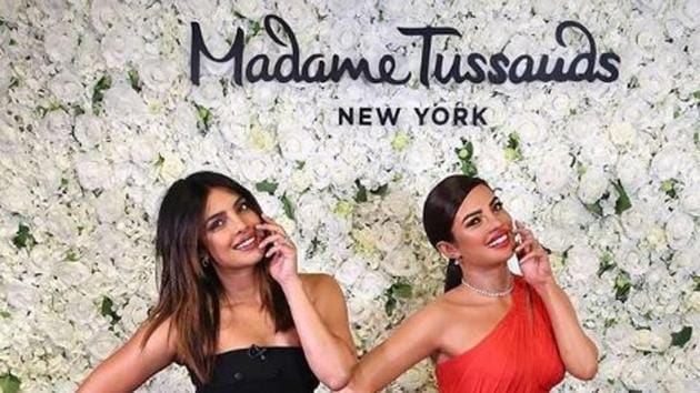 Priyanka Chopra mimics her wax model’s pose for a photo op in New York.(Instagram)