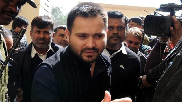 A bench of Chief Justice Ranjan Gogoi and Justices Deepak Gupta and Sanjiv Khanna imposed a fine of ₹50,000 on Tejashwi Yadav. (Diwakar Prasad/ HT Photo) A bench of Chief Justice Ranjan Gogoi and Justices Deepak Gupta and Sanjiv Khanna imposed a fine of ₹50,000 on Tejashwi Yadav. (Diwakar Prasad/ HT Photo)