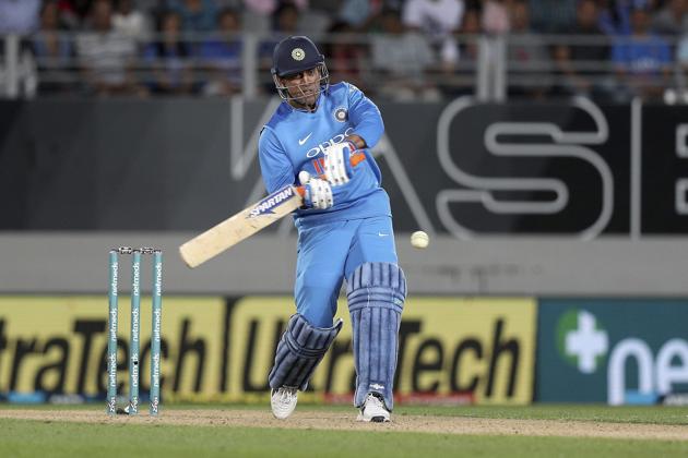 Auckland: India's MS Dhoni bats during their twenty/20 cricket international against New Zealand at Eden Park in Auckland. (AP)
