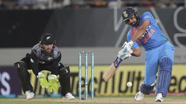India's Rohit Sharma plays a shot during the Twenty20 match at Eden Park in Auckland. (AP) India's Rohit Sharma plays a shot during the Twenty20 match at Eden Park in Auckland. (AP)