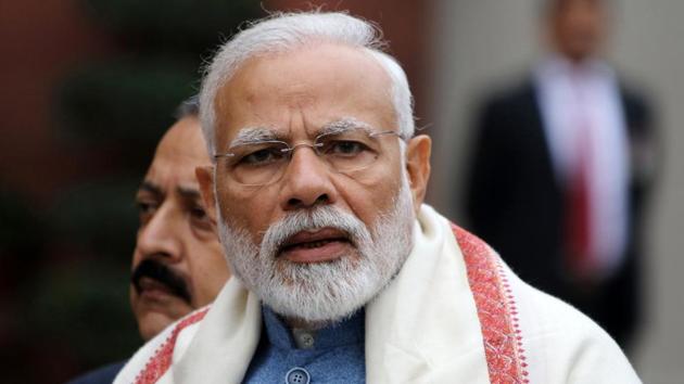 Prime Minister Narendra Modi arrived in Guwahati on Friday on a two-day visit to the Northeast amid protests against the proposed Citizenship (Amendment) Bill (CAB).(Bloomberg)