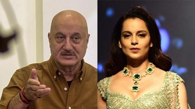 Anupam Kher tweeted in support of Kangana Ranaut after a fan requested him to do so.(PTI/IANS)