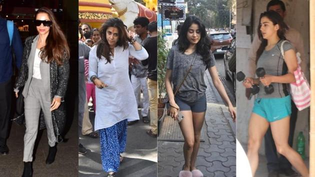 Malaika Arora, Ekta Kapoor, Janhvi Kapoor, Sara Ali Khan spotted in Mumbai. (Varinder Chawla) Malaika Arora, Ekta Kapoor, Janhvi Kapoor, Sara Ali Khan spotted in Mumbai. (Varinder Chawla)