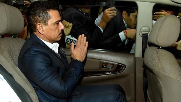 Robert Vadra has denied the allegations of possessing illegal foreign assets and termed them a political witch hunt against him. (Amal KS/ Hindustan Times) Robert Vadra has denied the allegations of possessing illegal foreign assets and termed them a political witch hunt against him. (Amal KS/ Hindustan Times)
