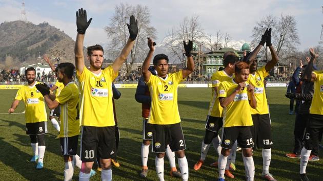 Real Kashmir's players wave to fans after winning against Chennai City FC. Football is an afterthought in India, and the country’s 103rd-ranked international side has never participated in a World Cup. The sport was popular in Kashmir before the 1990s, after which no tournament was held for almost two decades. But Real Kashmir have given locals a fresh taste for football success. (Tauseef Mustafa / AFP)