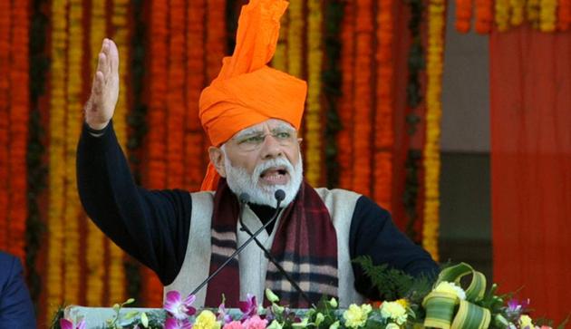 On January 27, PM Narendra Modi addressed a rally in Madurai during he which he hit out at the alliance between the Congress and DMK and welcomed all former allies to partner with the BJP.(HT File Photo)