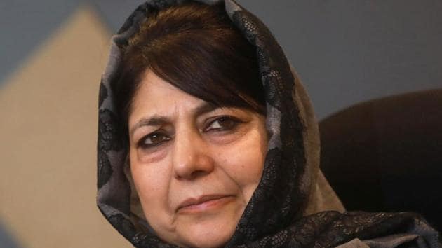 SRINAGAR, INDIA - DECEMBER 07:Former Chief Minister of Jammu and Kashmir and PDP Chief Mehbooba Mufti looks during a press conference at her residence on December 07, 2018 in Srinagar, India.(Photo by Waseem Andrabi/ Hindustan Times)