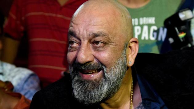 Indian Bollywood actor Sanjay Dutt during the wedding reception party of actress Priyanka Chopra and US musician Nick Jonas in Mumbai.(AFP)