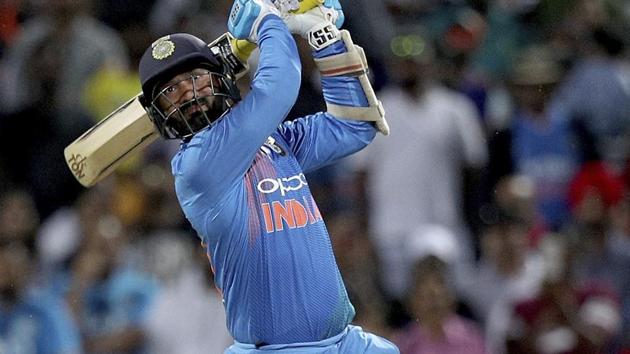 Dinesh Karthik bats during the third T20I against New Zealand.(AP)