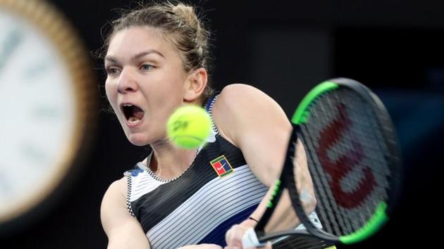 Romania's Simona Halep in action during the match against Serena Williams.(REUTERS)