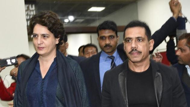 Priyanka Gandhi Vadra and Robert Vadra at the book launch of 'Undaunted' authored by former finance minister P Chidambaram at Nehru Memorial Museum and Library Auditorium at Teen Murti Marg, in New Delhi on February 8. (Burhaan Kinu/HT PHOTO) Priyanka Gandhi Vadra and Robert Vadra at the book launch of 'Undaunted' authored by former finance minister P Chidambaram at Nehru Memorial Museum and Library Auditorium at Teen Murti Marg, in New Delhi on February 8. (Burhaan Kinu/HT PHOTO)