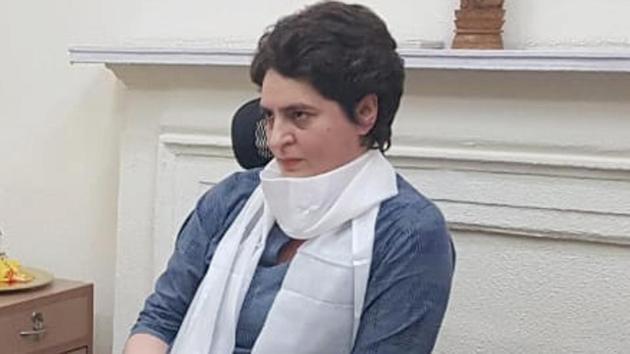 Priyanka Gandhi Vadra began her visit to the state with a roadshow in Lucknow . (ANI) Priyanka Gandhi Vadra began her visit to the state with a roadshow in Lucknow . (ANI)