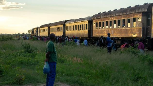 Zimbabwe’s rail network was built under British colonial rule, and at its peak in the 1990s had 600 locomotives and 3,000 passenger carriages. Today, it has less than 100 locomotives and a few hundred carriages, running a threadbare schedule and a much-reduced freight service carrying sugar, chrome and quarried stone. Just $10 million would put the other four commuter lines back in operation. (Zinyange Auntony / AFP)