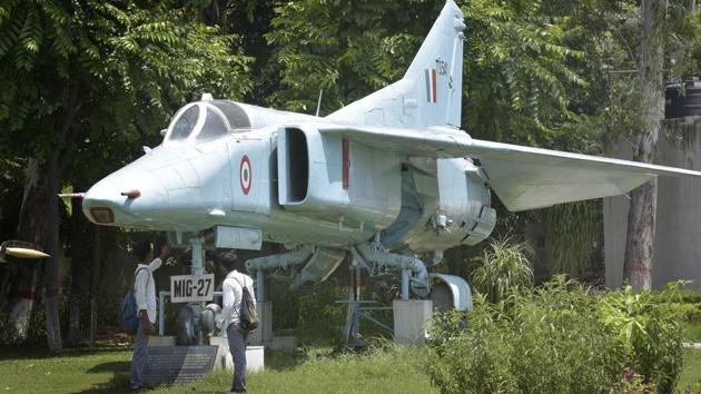 Fighter planes MIG 27 displayed at Maharaja Ranjit Singh War Museum Ludhiana on Thursday, August 17, 2017.(Photo by Gurpreet Singh/Hindustan Times)