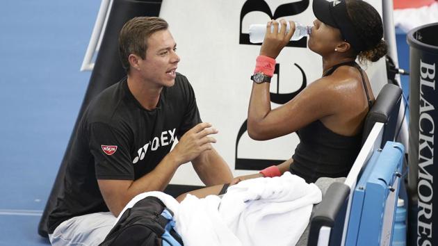 File- This Jan. 5, 2019, file photo shows Naomi Osaka of Japan talking to her coach Sascha Bajin (AP) File- This Jan. 5, 2019, file photo shows Naomi Osaka of Japan talking to her coach Sascha Bajin (AP)