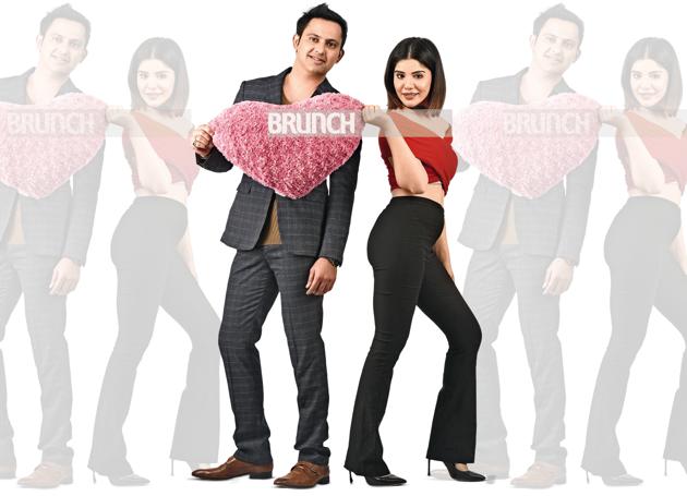 Roshni Sethi (32), YouTuber & Piyush sethi (30), real estate consultant have spent seven Valentine’s day together (On Piyush: Suit and T-shirt, Club Factory at Kunchals; shoes: Heels & Buckles.On Roshni: Top, StalkBuylove; trousers, Mango; shoes, Zara; choker, Swarovski)(Raj K Raj)
