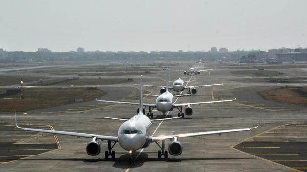 Of the total planned 230 flight cancellations on Tuesday, 33 were between Mumbai and Delhi, the country’s busiest air route.(HT FILE) Of the total planned 230 flight cancellations on Tuesday, 33 were between Mumbai and Delhi, the country’s busiest air route.(HT FILE)