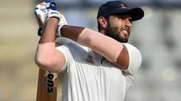 Shivam Dube plays a shot during a Ranji Trophy cricket match against Baroda. (PTI) Shivam Dube plays a shot during a Ranji Trophy cricket match against Baroda. (PTI)
