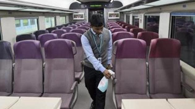 The Rs 100 crore Train 18, to be called the Vande Bharat Express, has had stones hurled at it during trial runs at least on two occasions. (Burhaan Kinu/HT PHOTO) The Rs 100 crore Train 18, to be called the Vande Bharat Express, has had stones hurled at it during trial runs at least on two occasions. (Burhaan Kinu/HT PHOTO)