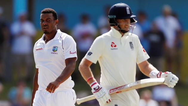 West Indies' Shannon Gabriel with England's Joe Root (Action Images via Reuters) West Indies' Shannon Gabriel with England's Joe Root (Action Images via Reuters)