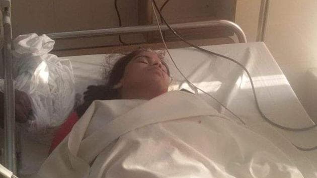 Richa Singh, who describes herself as the first elected women president Allahabad university’s students’ union on Twitter, tweeted her photographs from a hospital bed. (RichaSingh_Alld/Twitter) Richa Singh, who describes herself as the first elected women president Allahabad university’s students’ union on Twitter, tweeted her photographs from a hospital bed. (RichaSingh_Alld/Twitter)