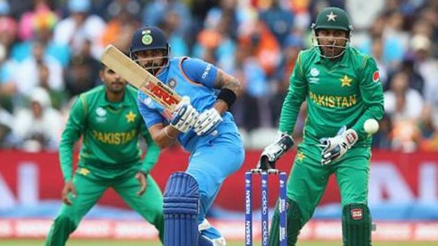 File image: Virat Kohli of India plays to the offside as Pakistan wicketkeeper Sarfraz Ahmed looks on.(Getty Images)