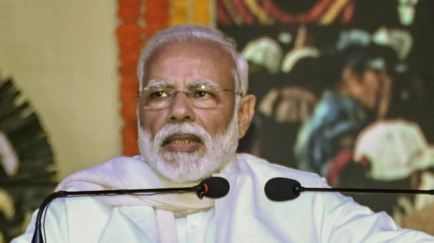 Prime Minister Narendra Modi addresses a gathering during the launch of 'Swachh Shakti 2019 programme', in Kurukshetra on February 12.(PTI Photo) Prime Minister Narendra Modi addresses a gathering during the launch of 'Swachh Shakti 2019 programme', in Kurukshetra on February 12.(PTI Photo)