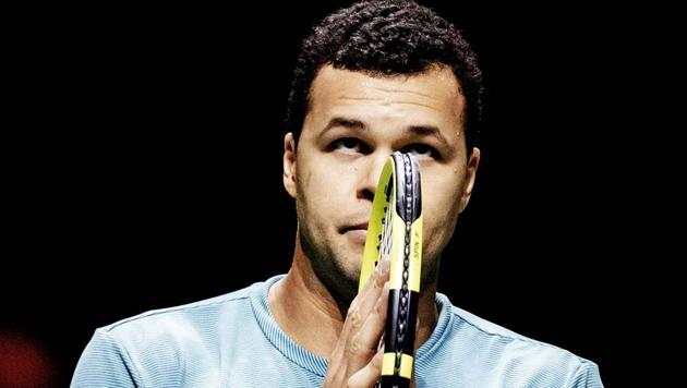 France's Jo-Wilfried Tsonga gestures after victory in his men's singles match against Netherlands' Tallon Griekspoor on day four of the 46th edition of the ABN AMRO World Tennis Tournament in Rotterdam on February 14, 2019(AFP)