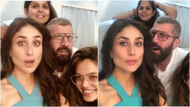Kareena Kapoor with her team. Kareena Kapoor with her team.