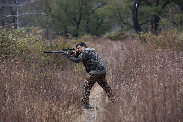 Dehradun based dentist Prashant Singh is one of the authorised hunters in Uttarakhand. He also conducts workshops in areas affected by the human-animal conflict.(Biplov Bhuyan/HT PHOTO)