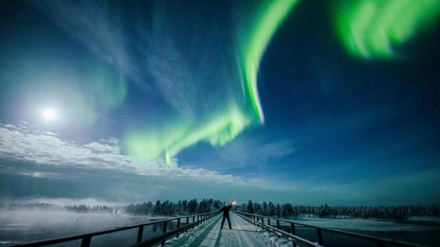The Aurora Borealis (Northern Lights) is seen over the sky near Inari in Lapland, Finland. (Alexander Kuznetsov / REUTERS)
