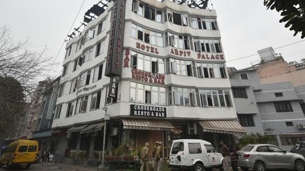 Police said the management of Hotel Arpit Palace told them that they have the licence to run a guest house but have not been able to produce it so far.(Biplov Bhuyan/HT Photo)